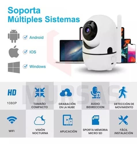 Camara Robotica Wifi Hd 720p Alarma Mem