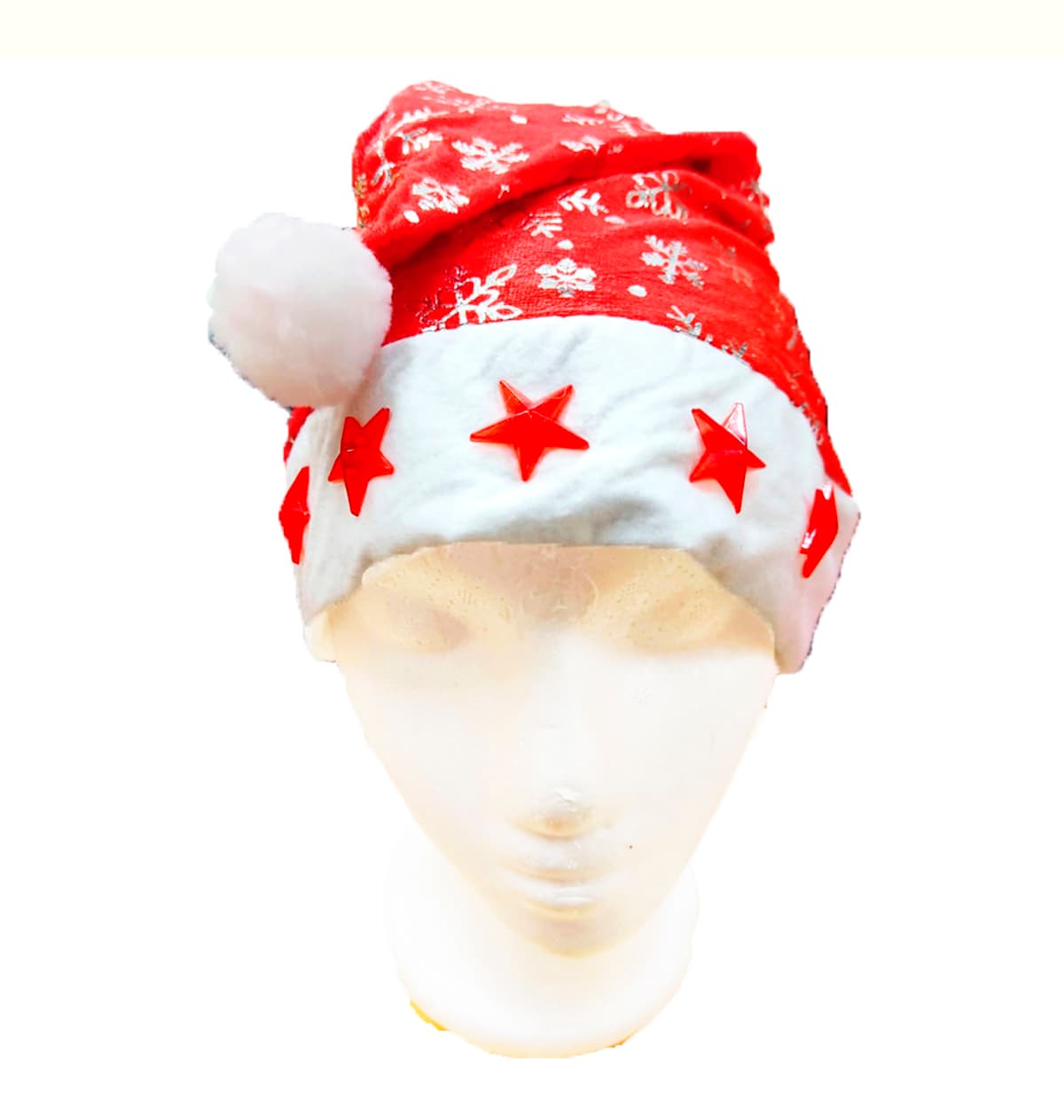 6 gorros de navidad con luces