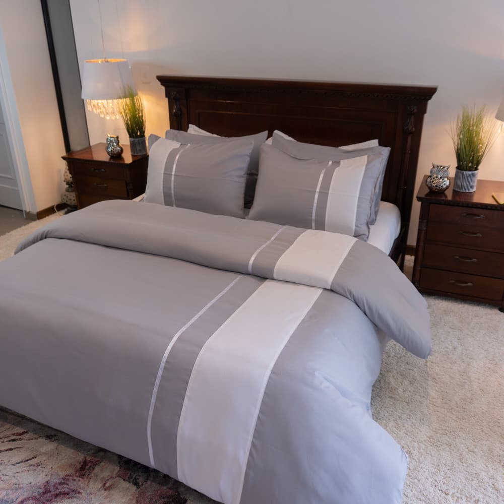 SET DUVET COVER GREY SPERANZA DOBLE