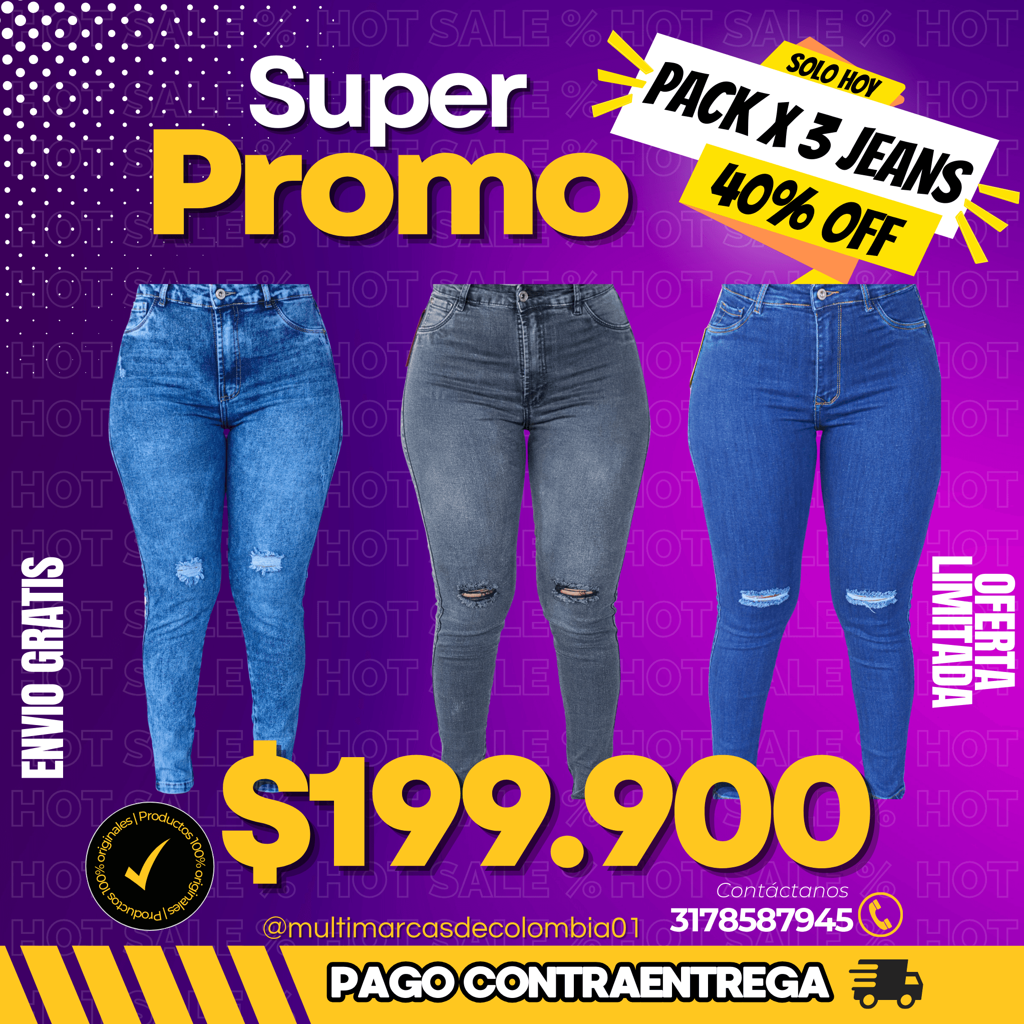SUPER PROMO X3 JEANS FLYP