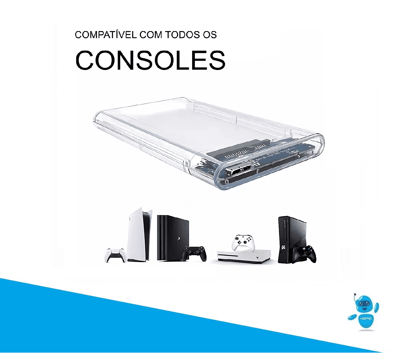 Case Para Hd Externo Transparente USB3.0