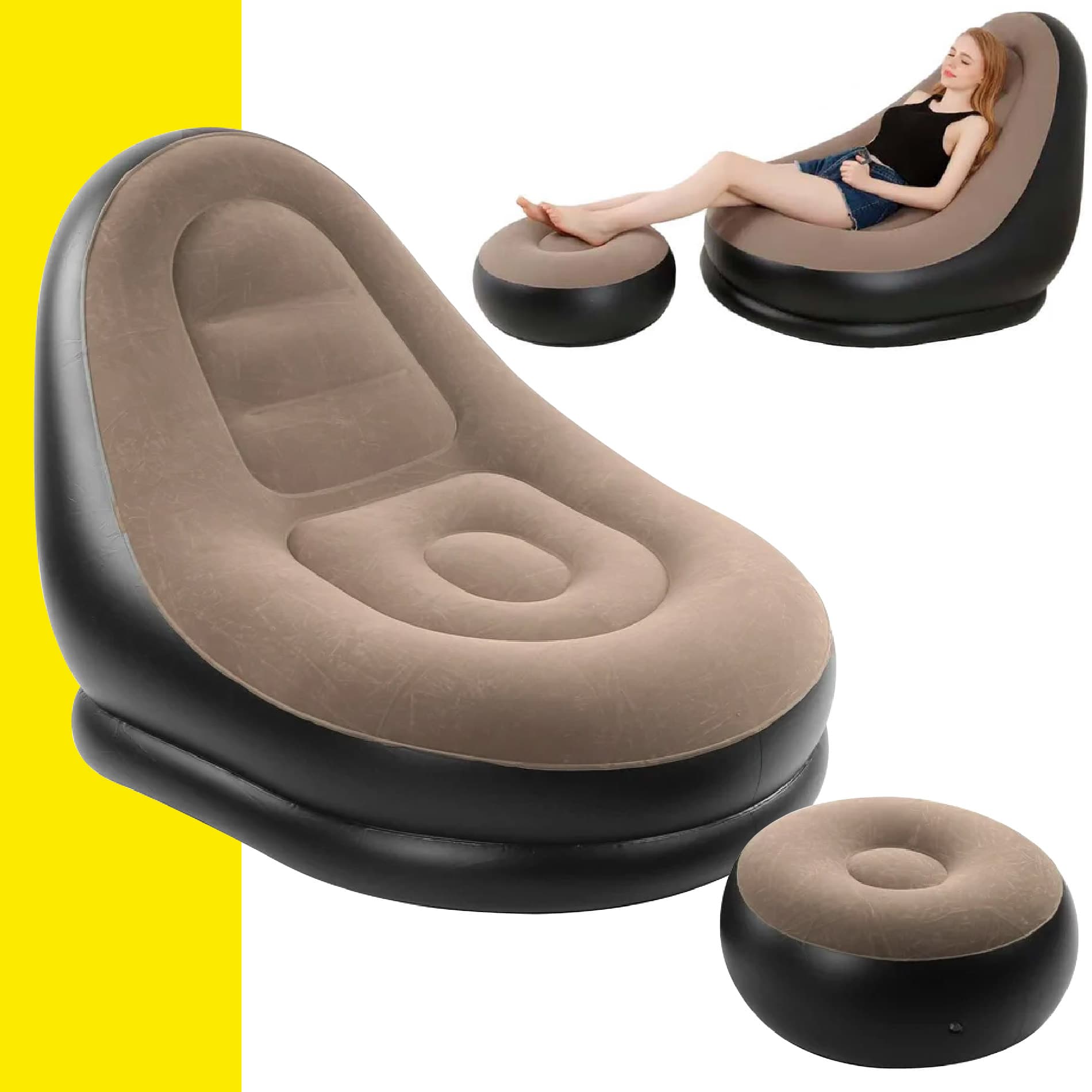 Sillón Sofá Inflable Con Reposa Pies