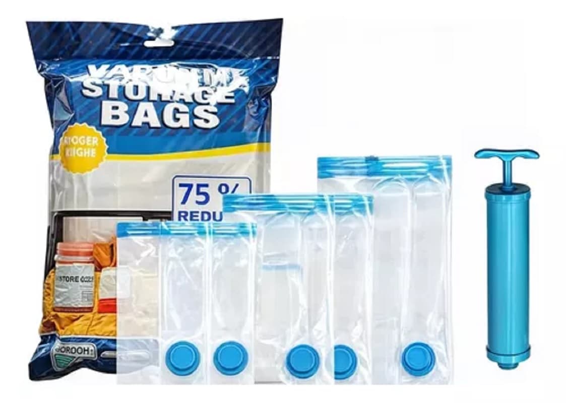 Bolsas Al Vacío x10 Para Ropa + bomba