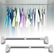 Barra Plegable Expandible Ropa Baño