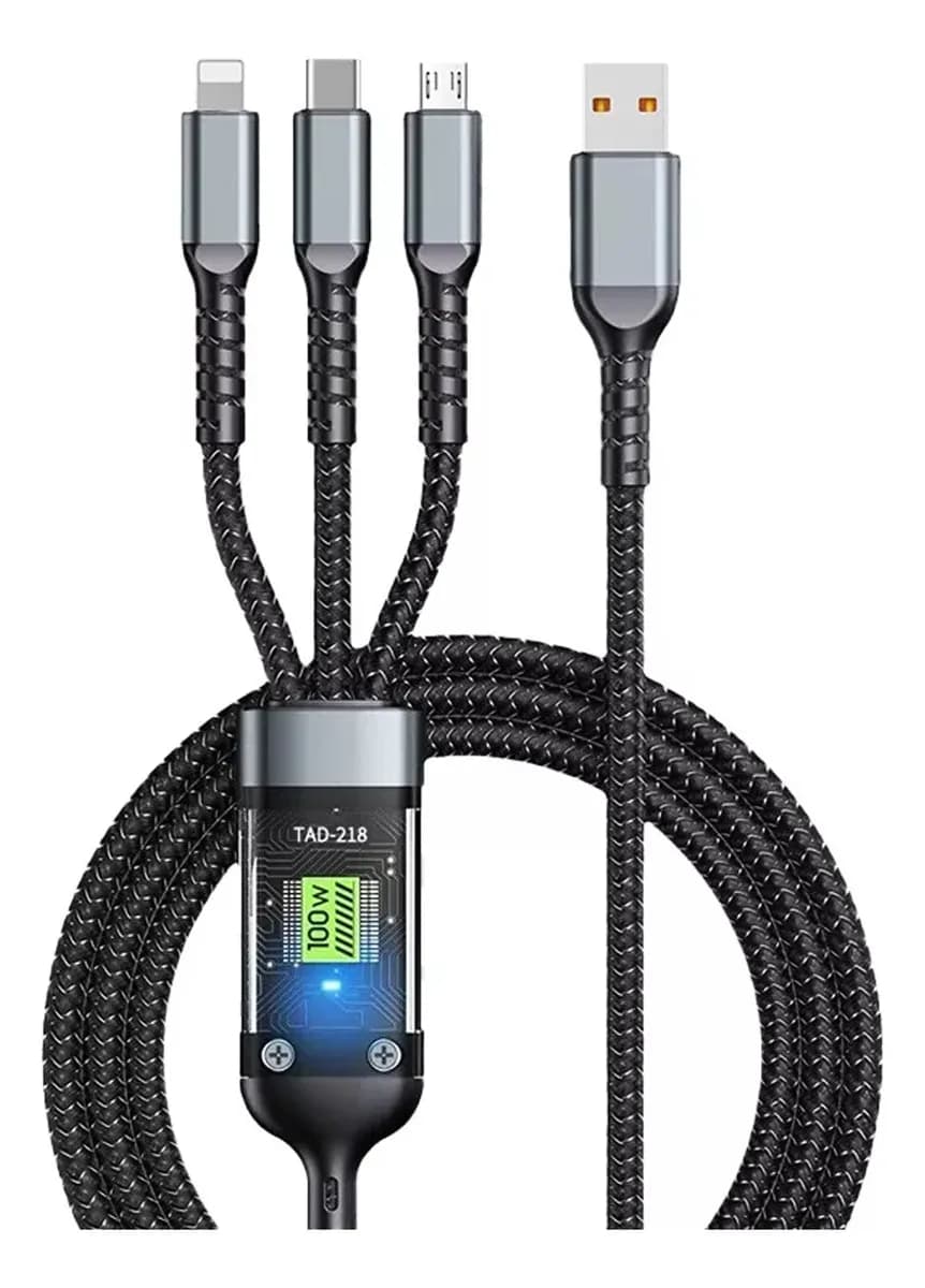 Cable 3 EN 1 carga rápida micro USB