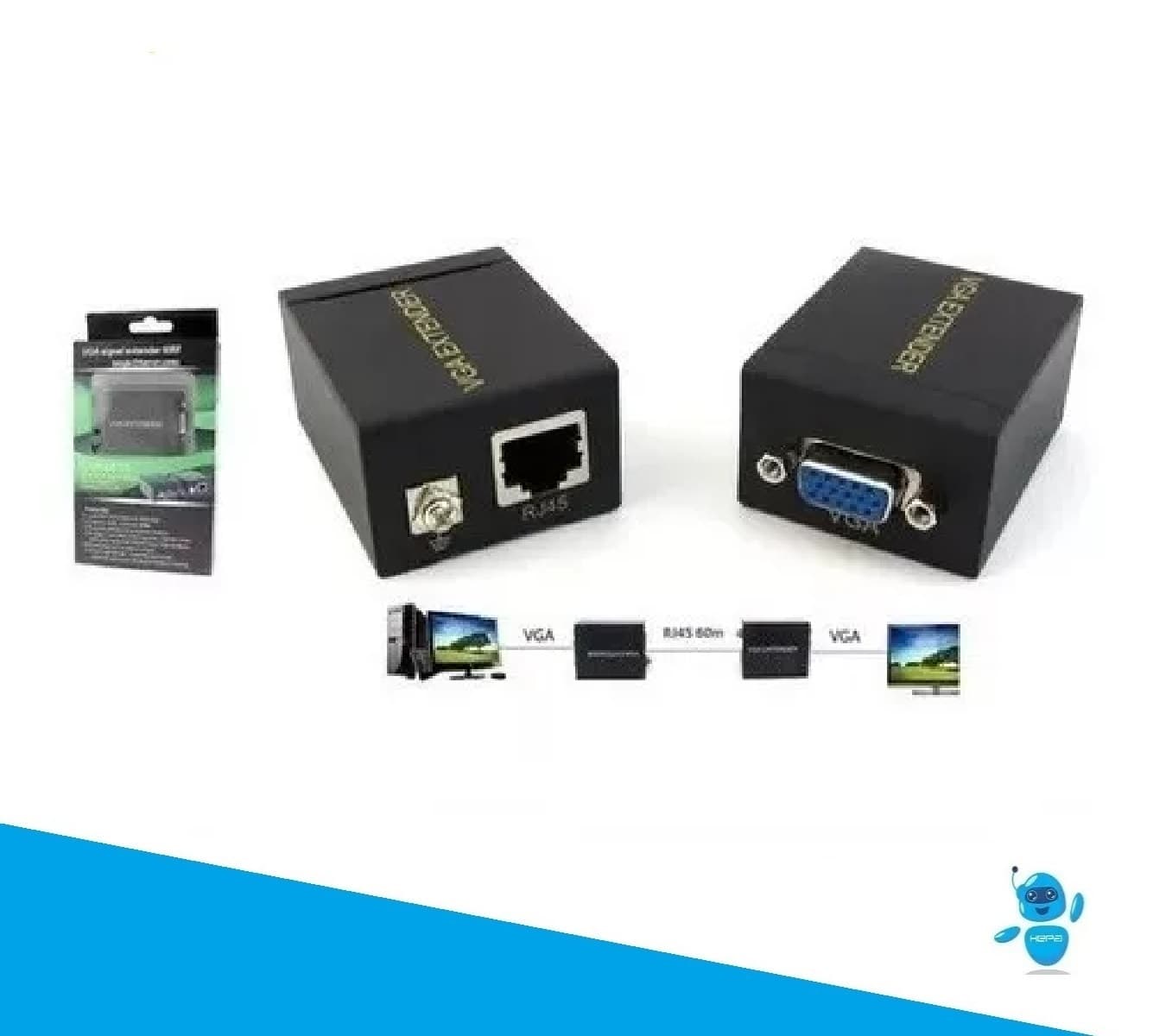 Vga Extender 60metros Cat 5e-6