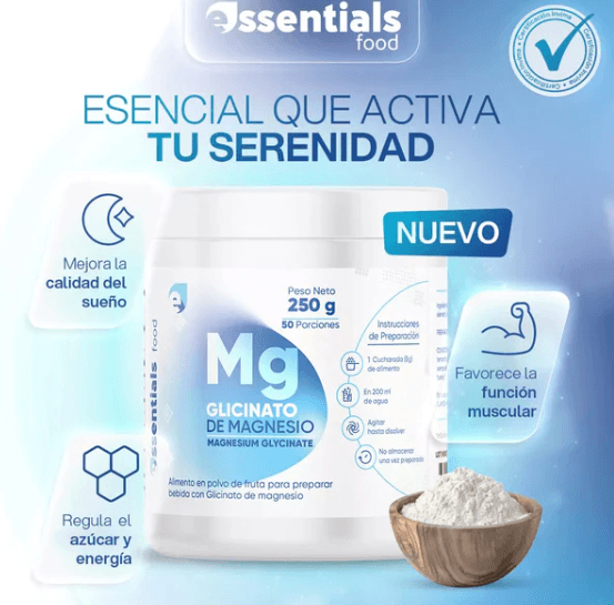 Glicinato de Magnesio 250gEssential Food