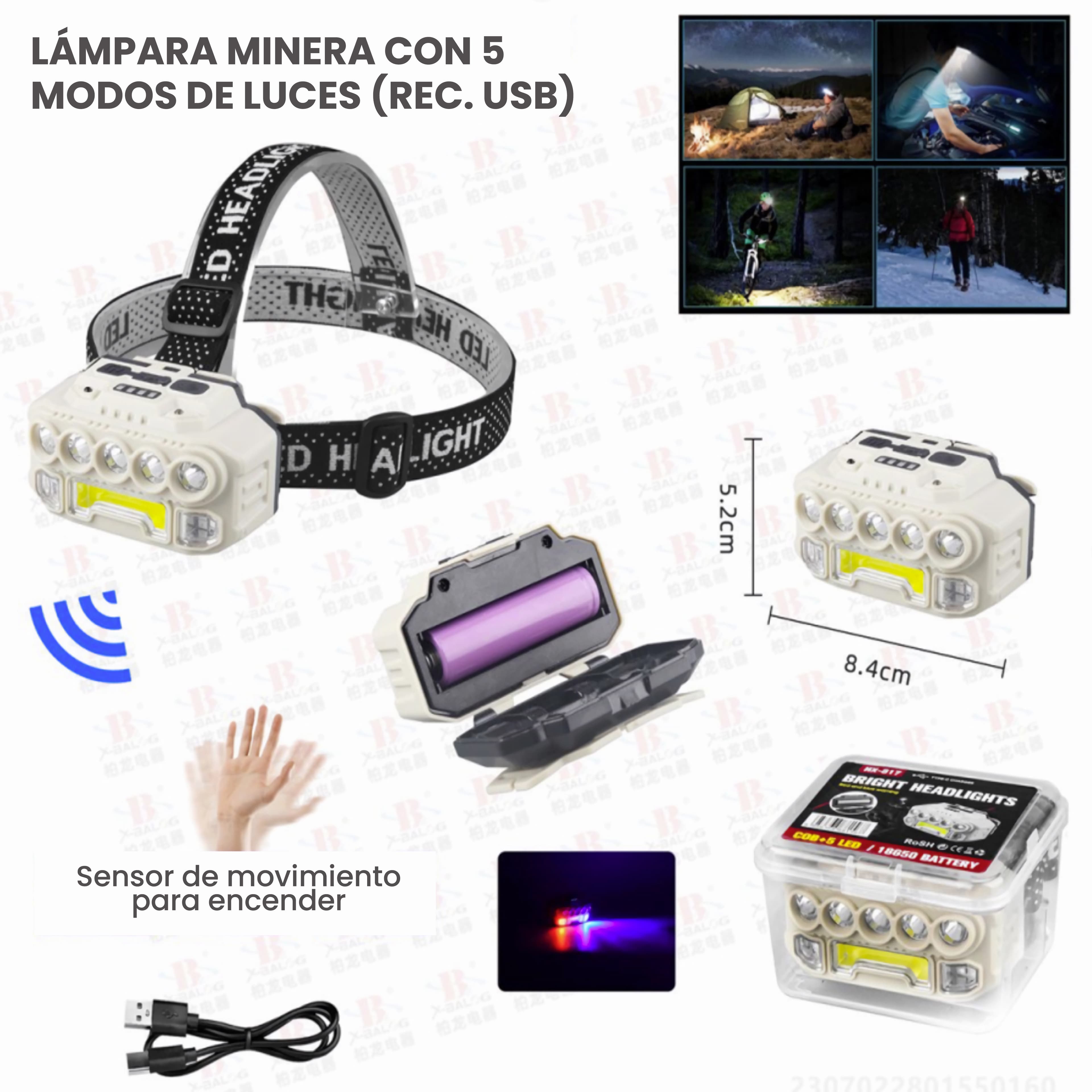 Linterna recargable minera multiusos