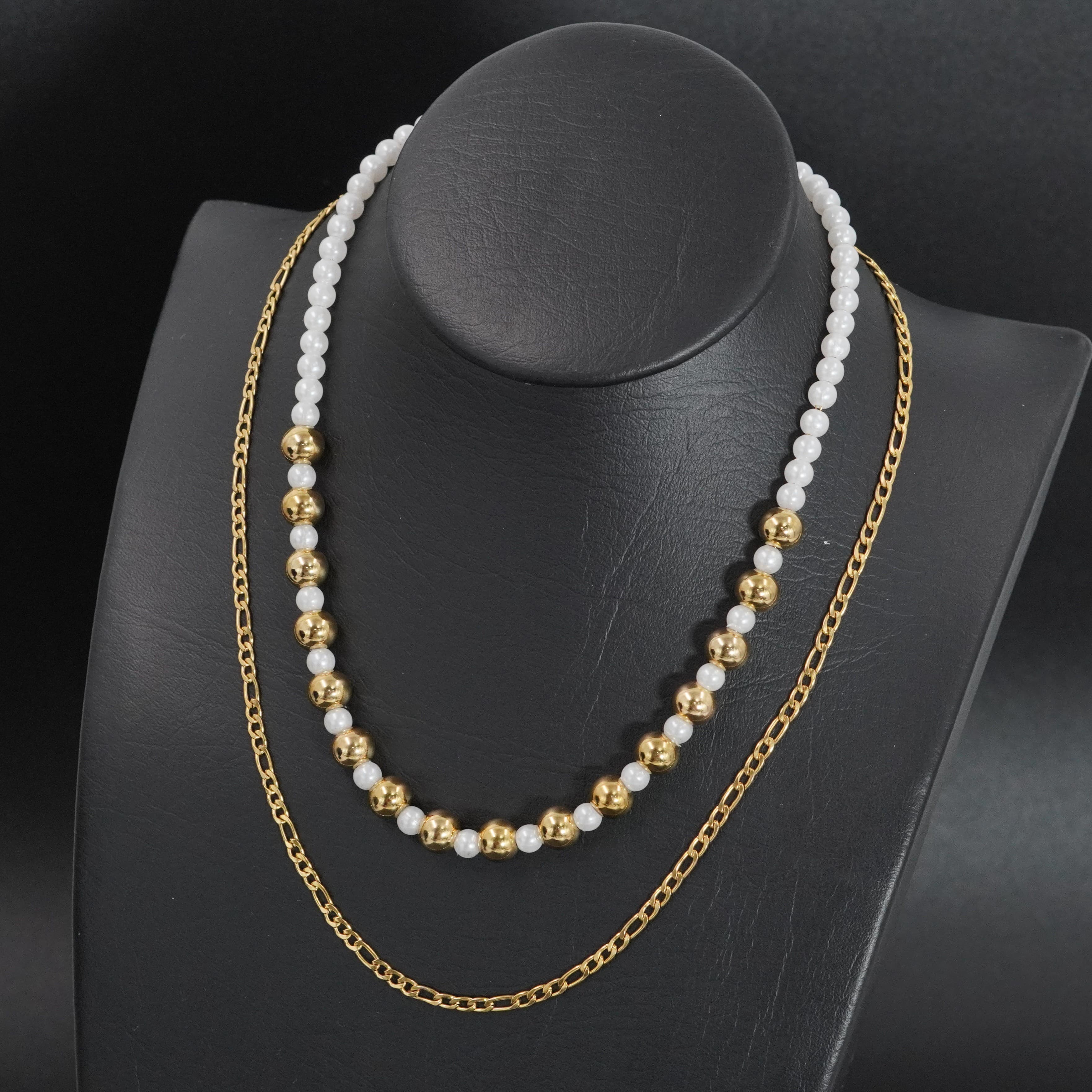 COMBO COLLAR PERLAS BALIN-CADENA