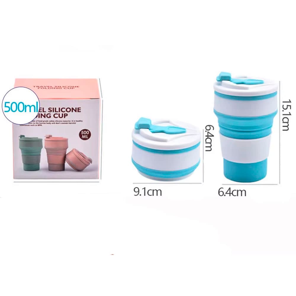 Vaso Taza Plegable Reutilizable 500ml