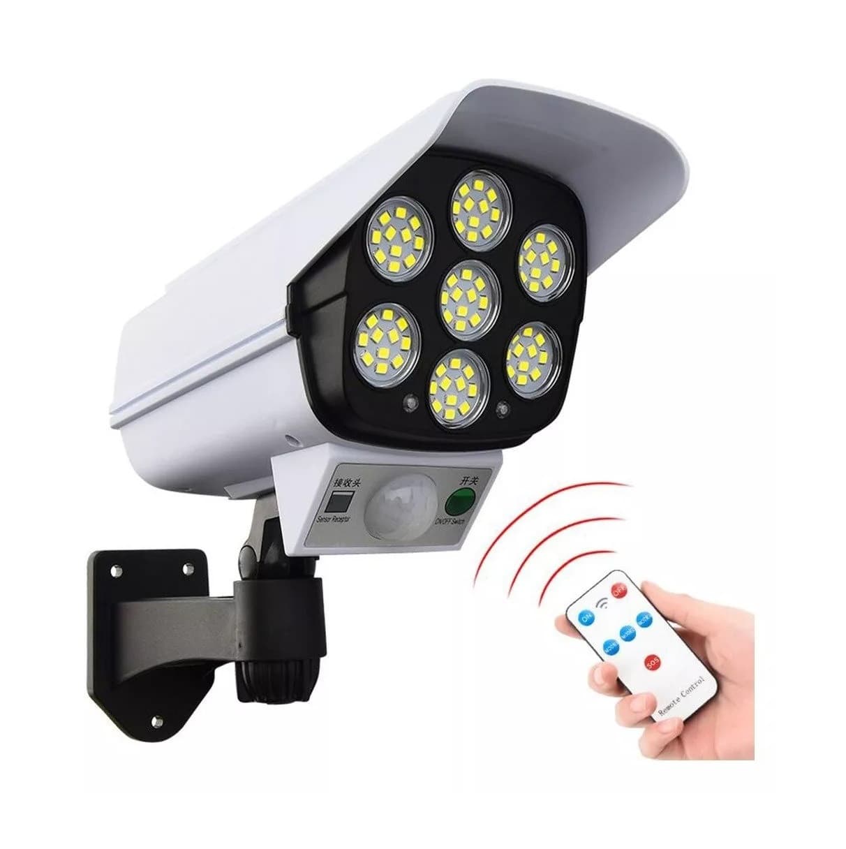 Lámpara Led Solar Y  Sensor Tipo Camara