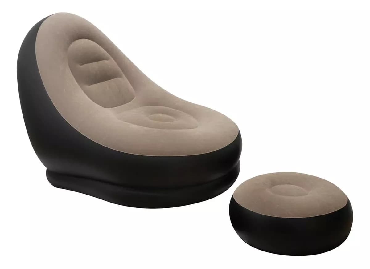 SILLON INFLABLE PORTATIL CON REPOSAPIES