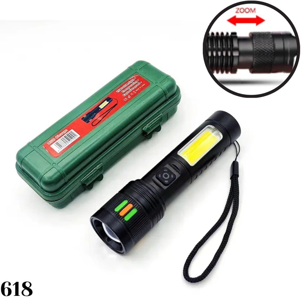 Linterna Tactica Led Recargable Usb 618