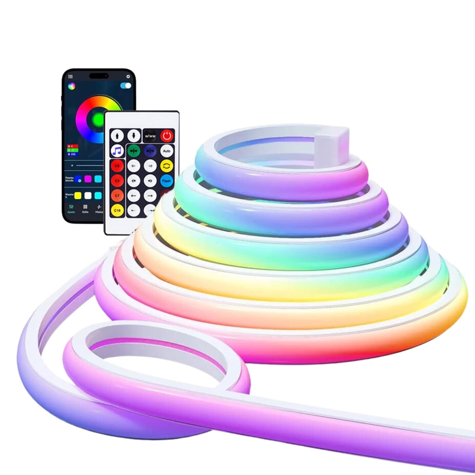 Cinta Neon Flex RGB Bluetooth 5M Ritmica