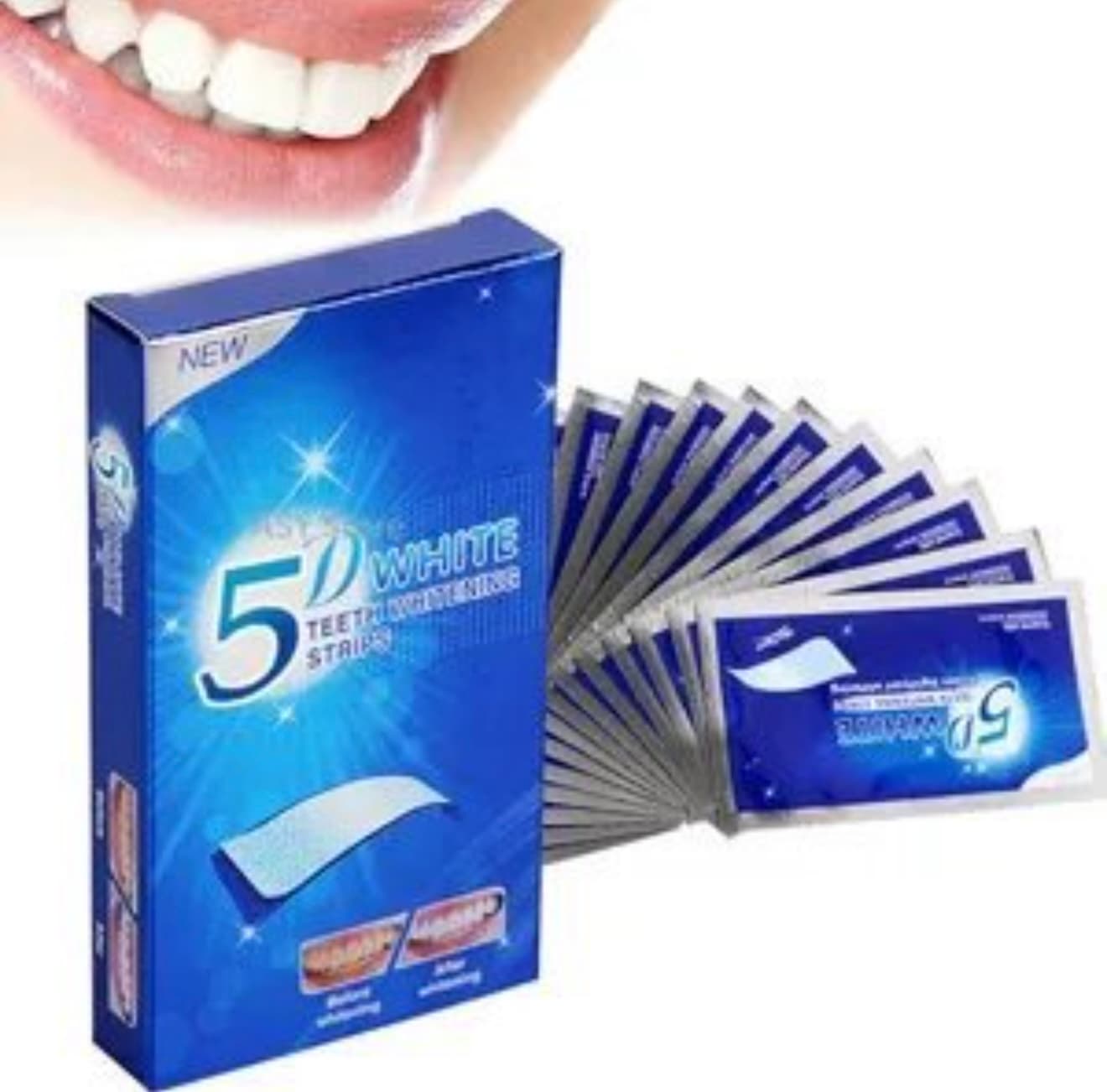 TIRAS DENTALES BLANQUEADORAS 5D WHITE