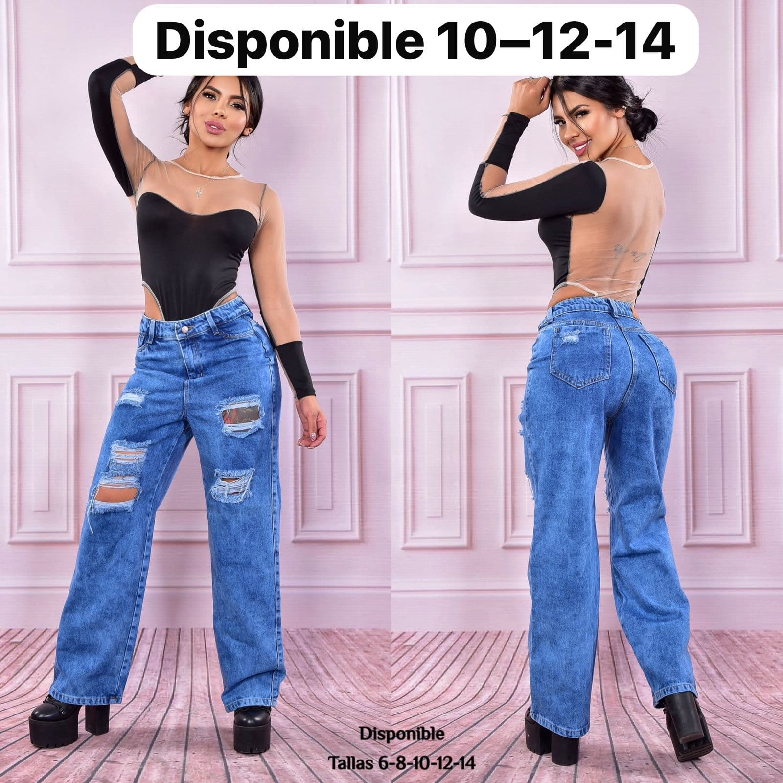 Jean Levantacola Cargo Azul con Diseño