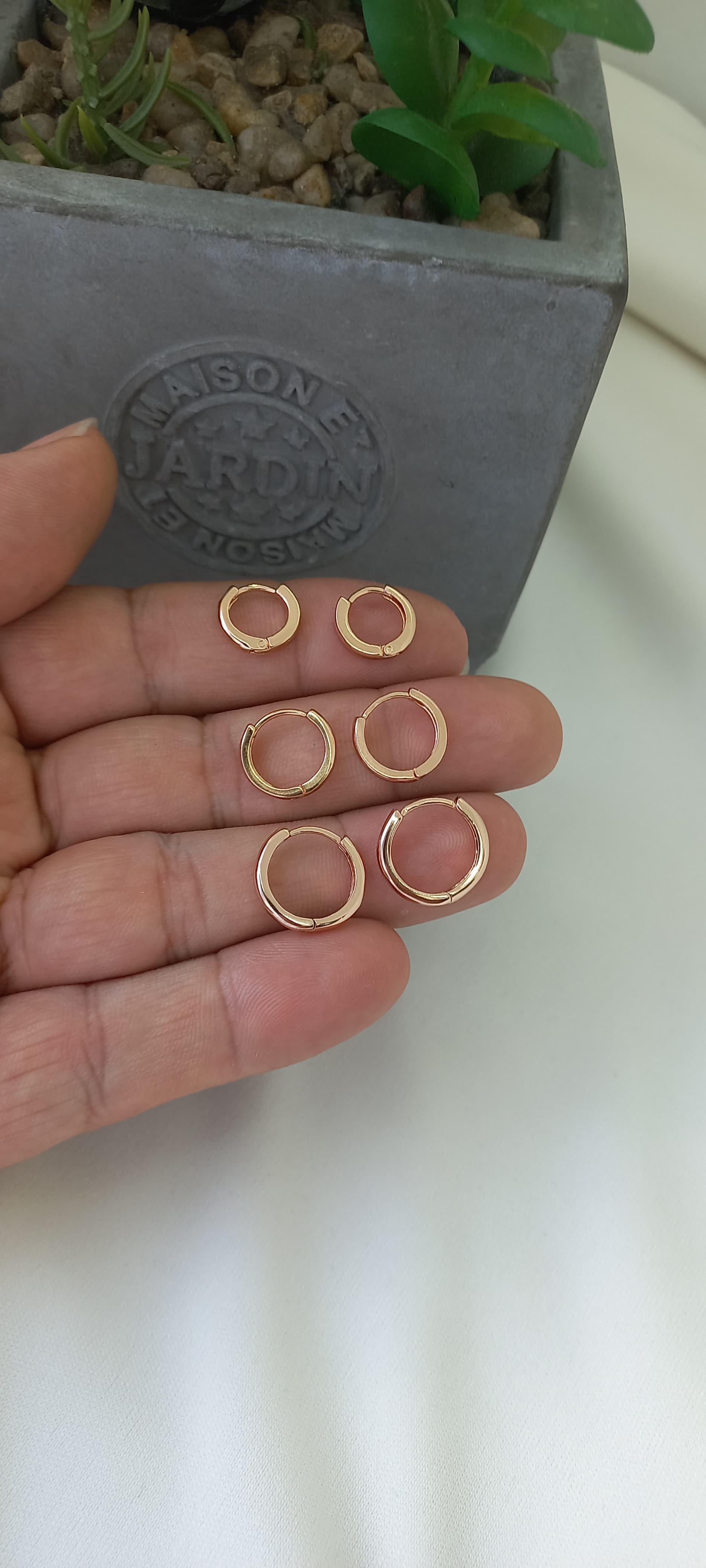 Candongas trio oro laminado 18k