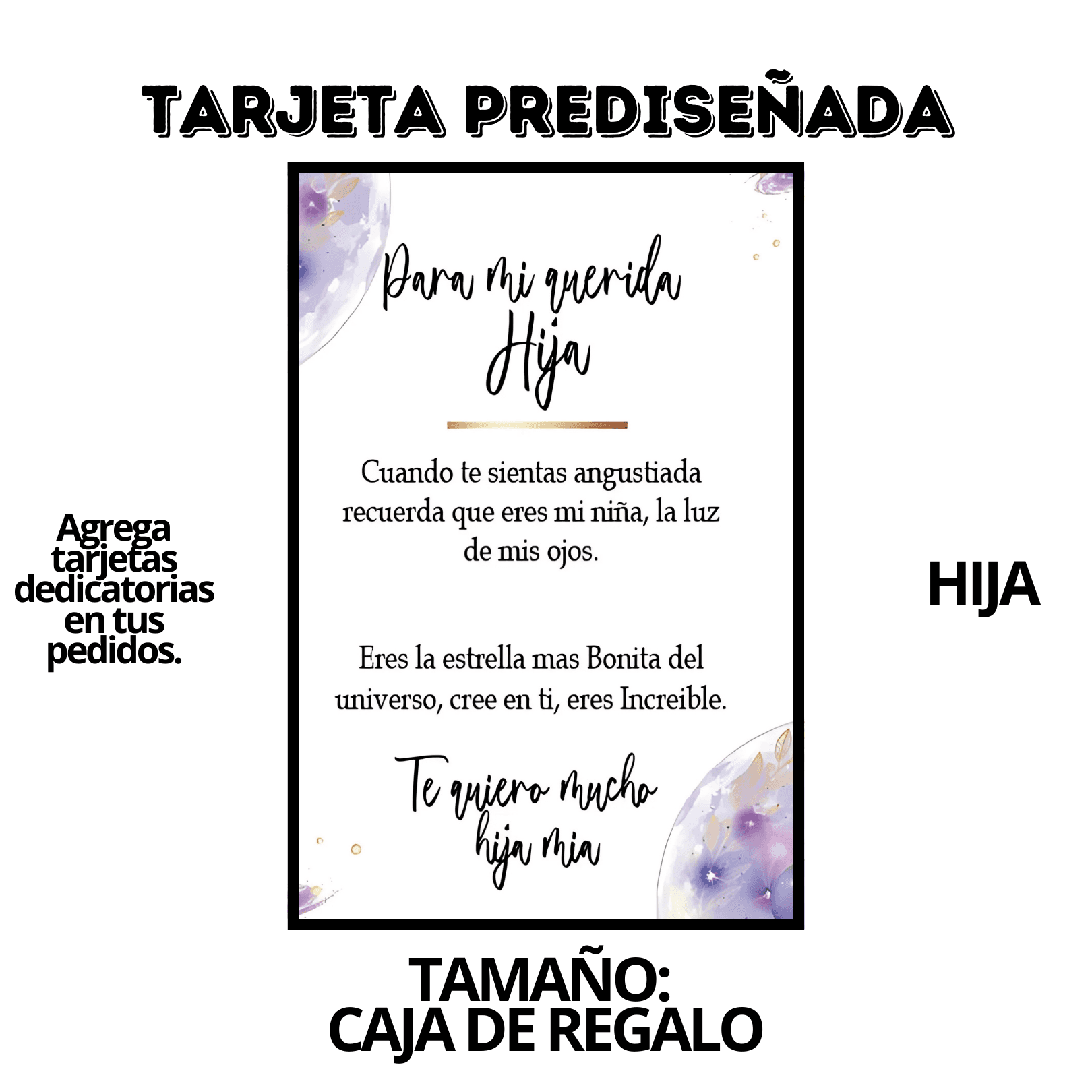Tarjeta Prediseñdada HIJA paraCAJAREGALO