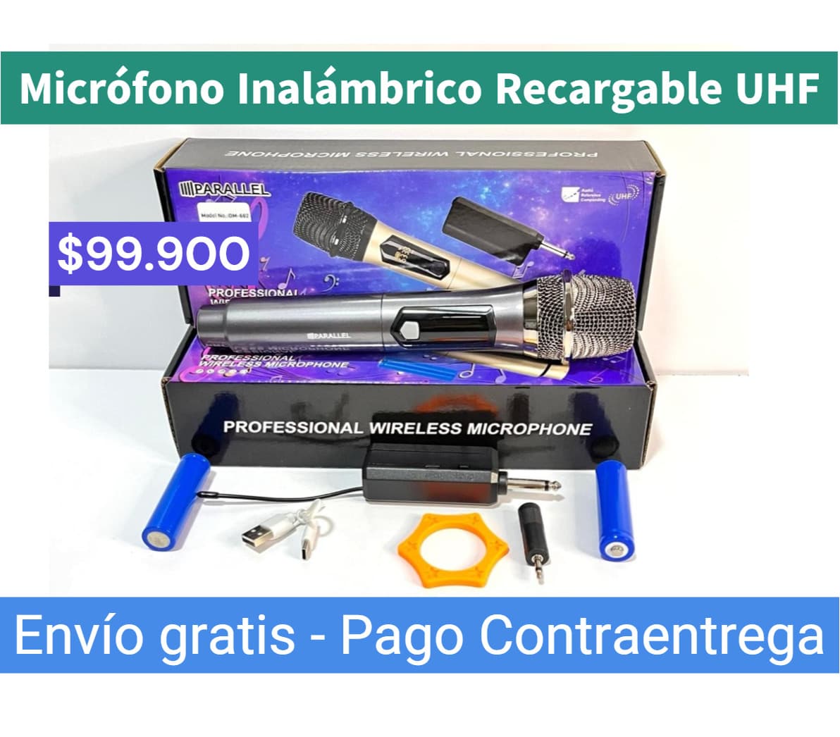 MICRÓFONO RECARGABLE INALÁMBRICO UHF