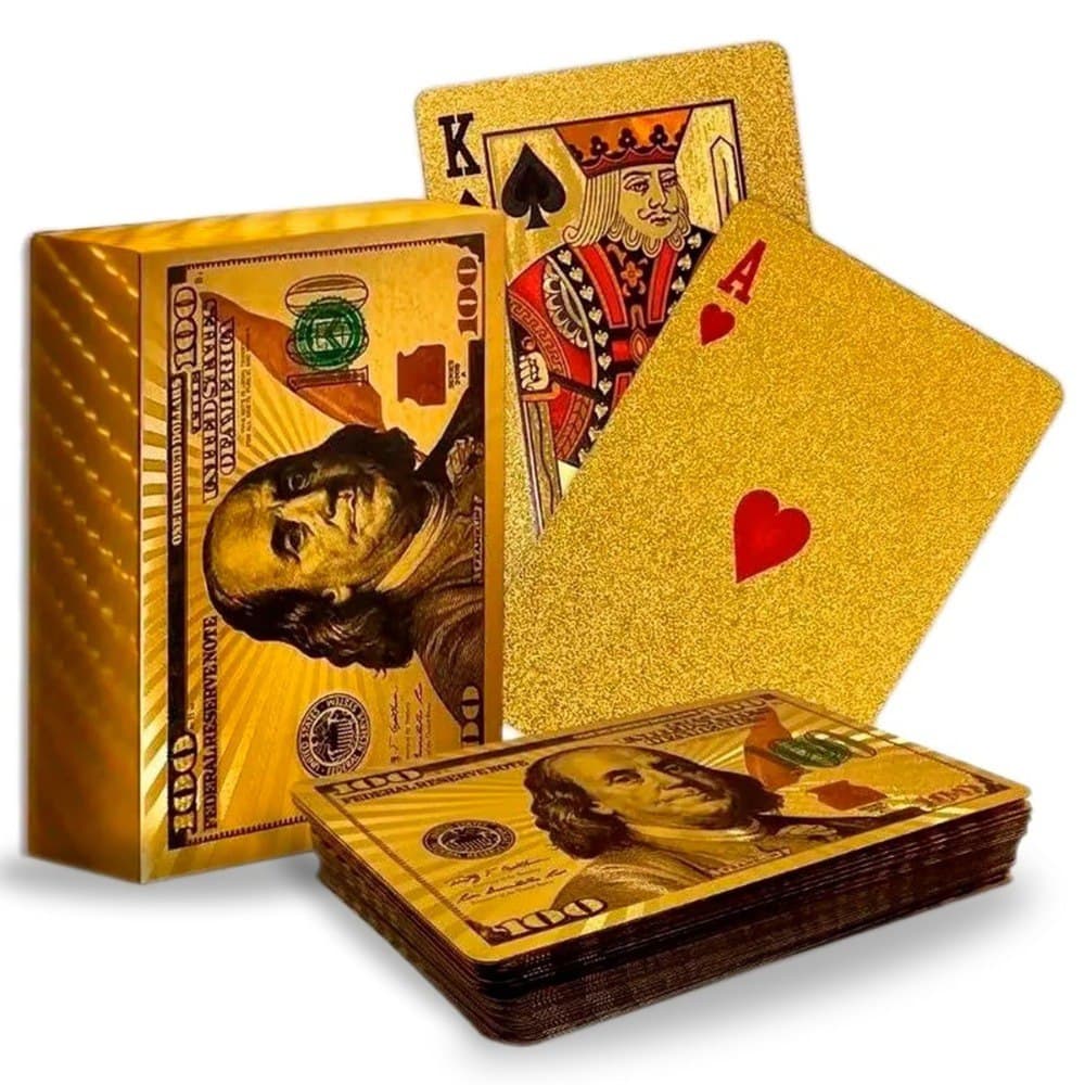 Baraja Cartas Dorada Poker De Lujo Dolar