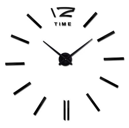 Reloj 3d tamaño grande 100x100cm negro
