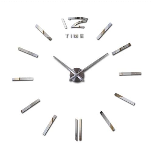 RELOJ GRANDE 100X100CM PLATEADO