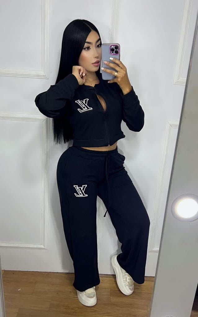 Conjunto chaqueta negro dama