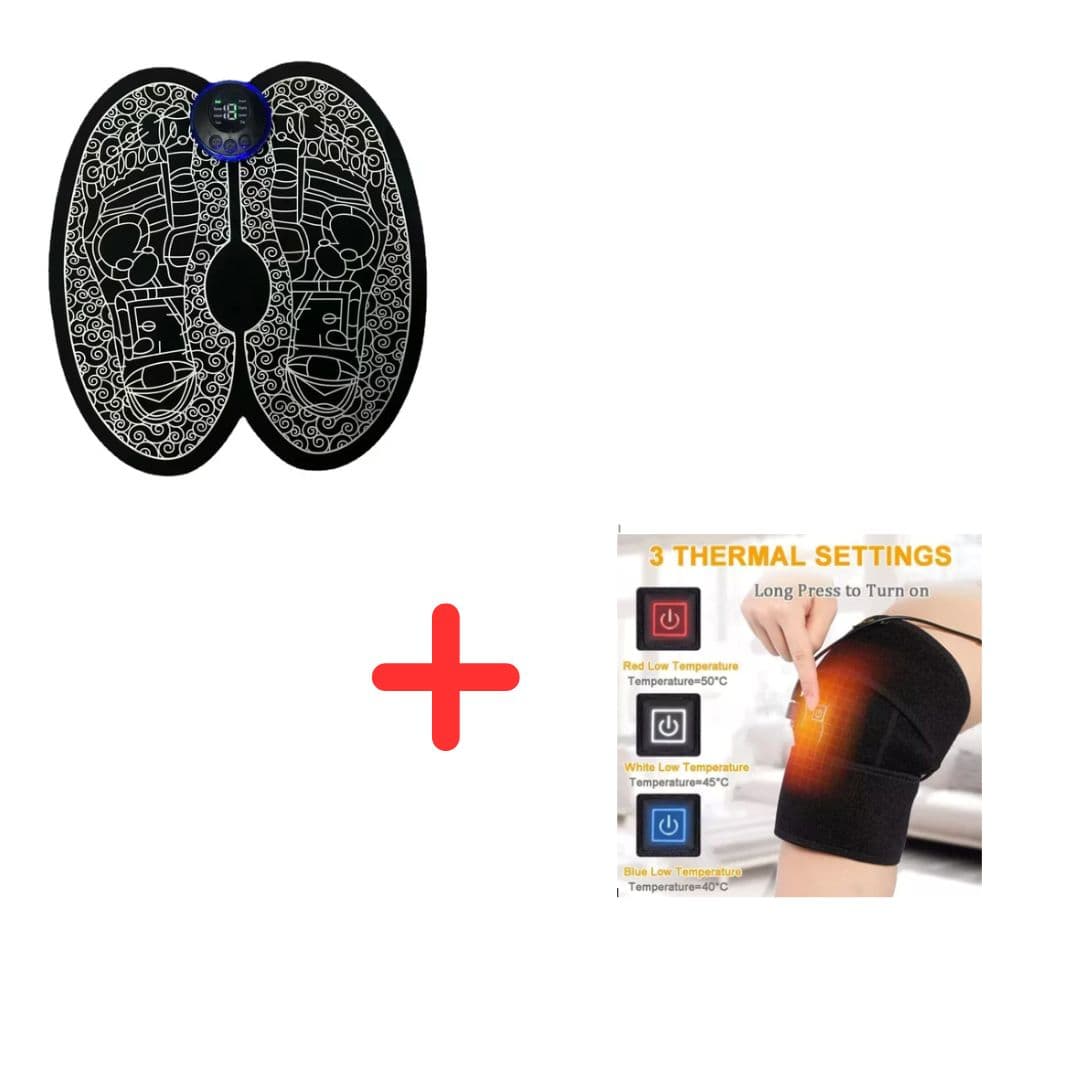 Combo tapete electrodos +rodillera calor