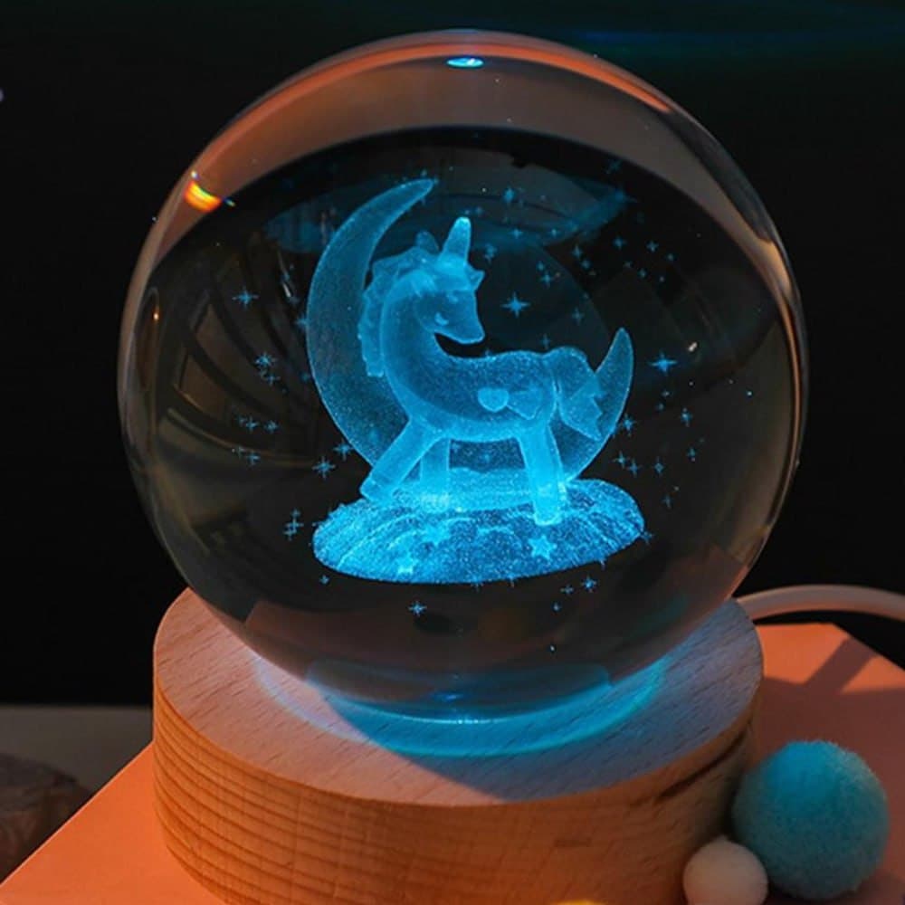 Esfera 3D Unicornio Media Luna Grande Mu