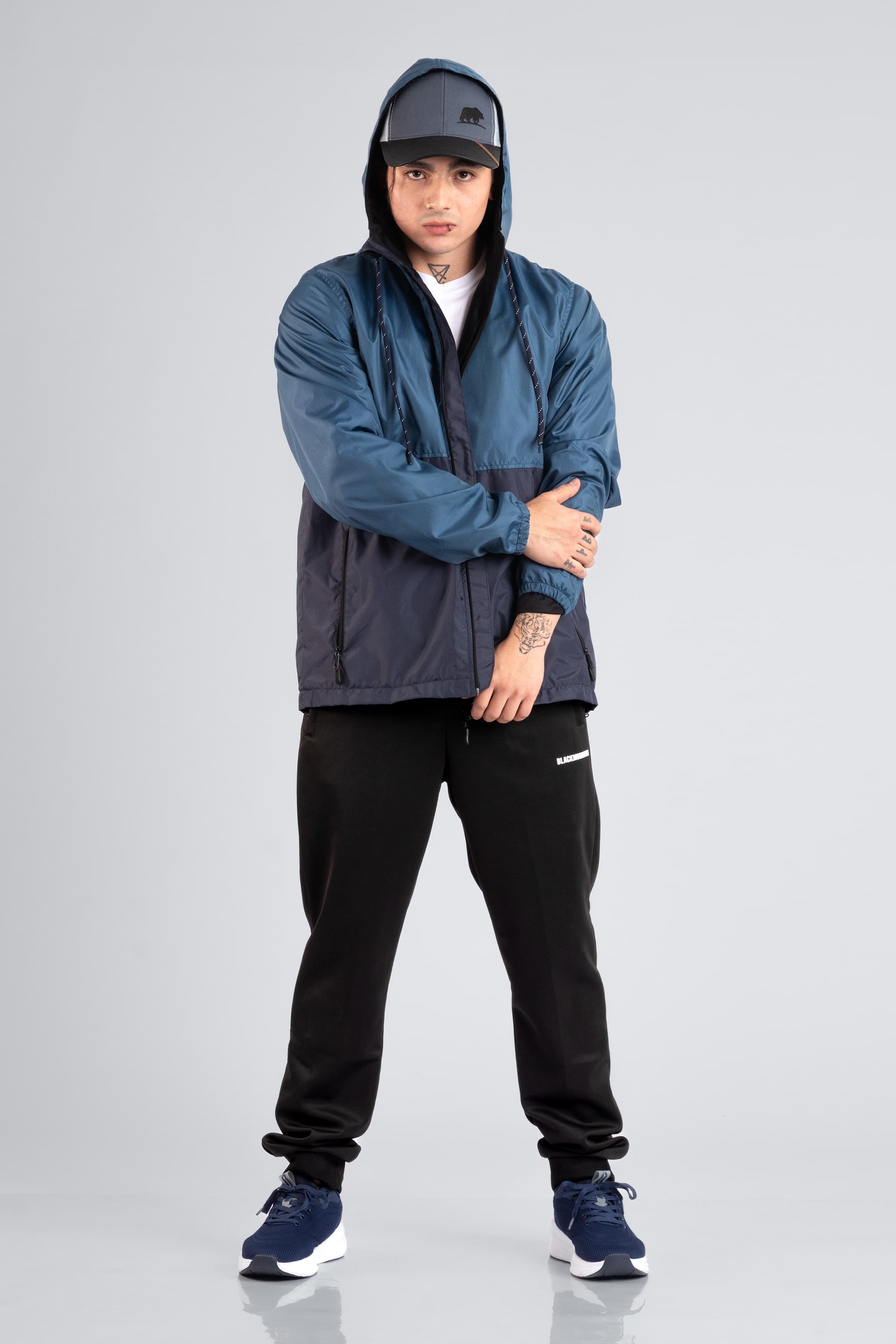Chaqueta Rompevientos Forrada Hombre Azu