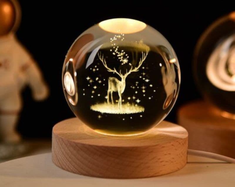 Lampara Bola De Cristal  Esfera Noche