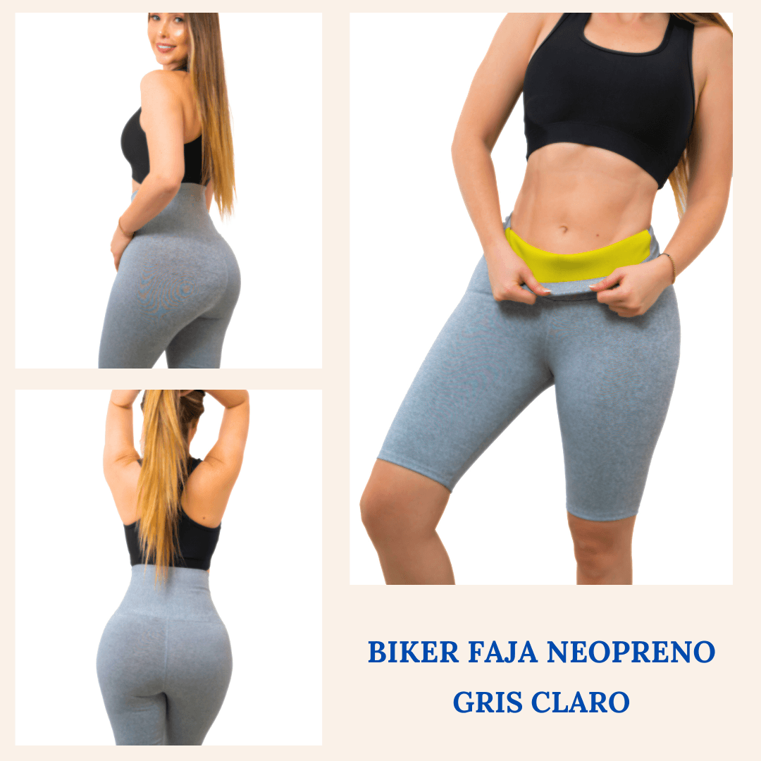 BIKER LEGGINS FAJA NEOPRENO GRIS CLARO