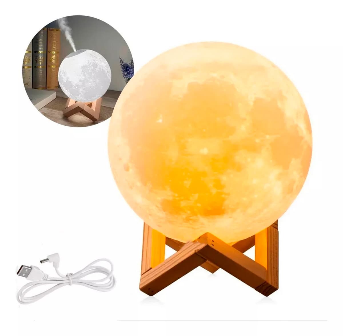 Humidificador Lámpara Luna Led Difusor A