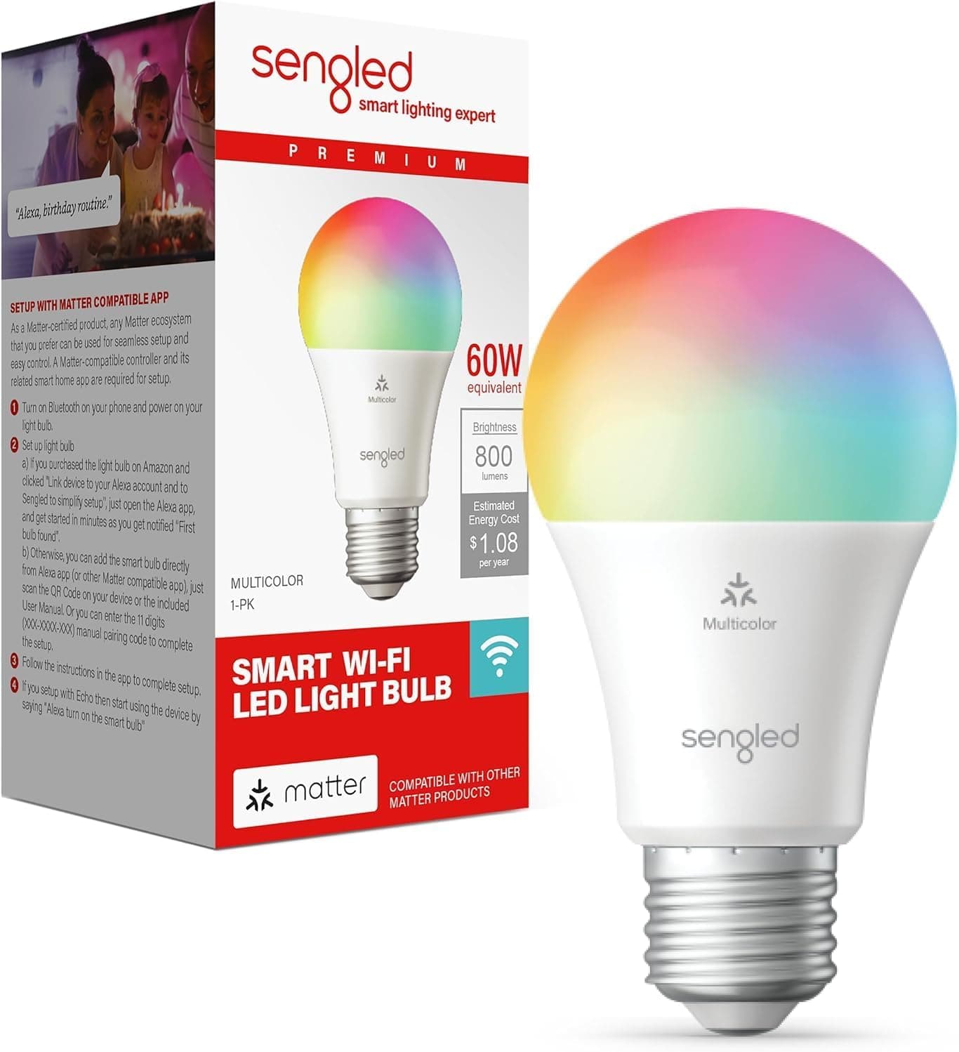 BOMBILLO INTELIGENTE WIFI SENGLED 60W