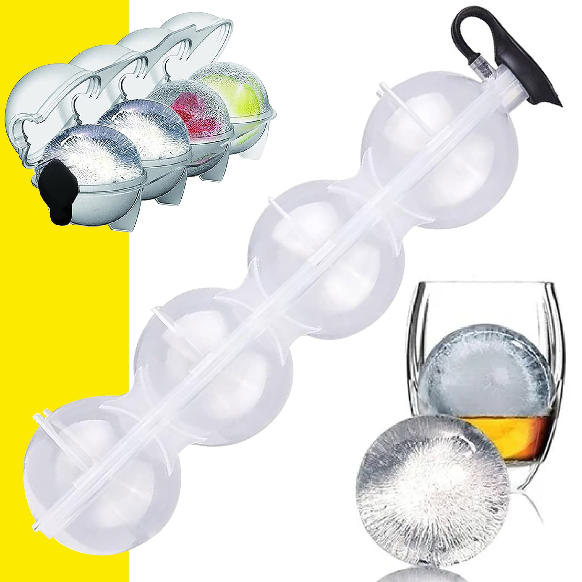 Botella Molde Para Esferas De Hielo Tapa
