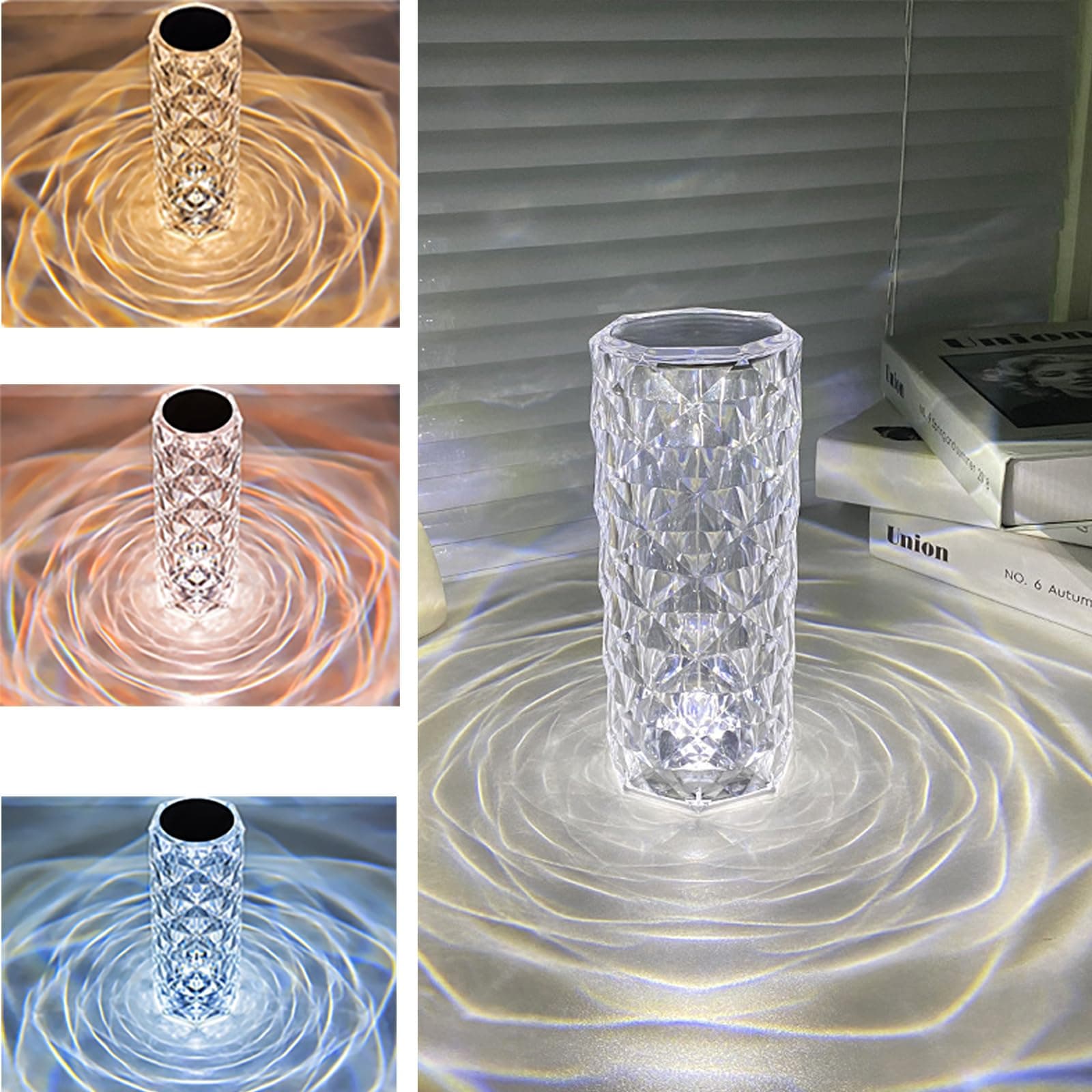 Lampara Cristal Con Sensor de mesa