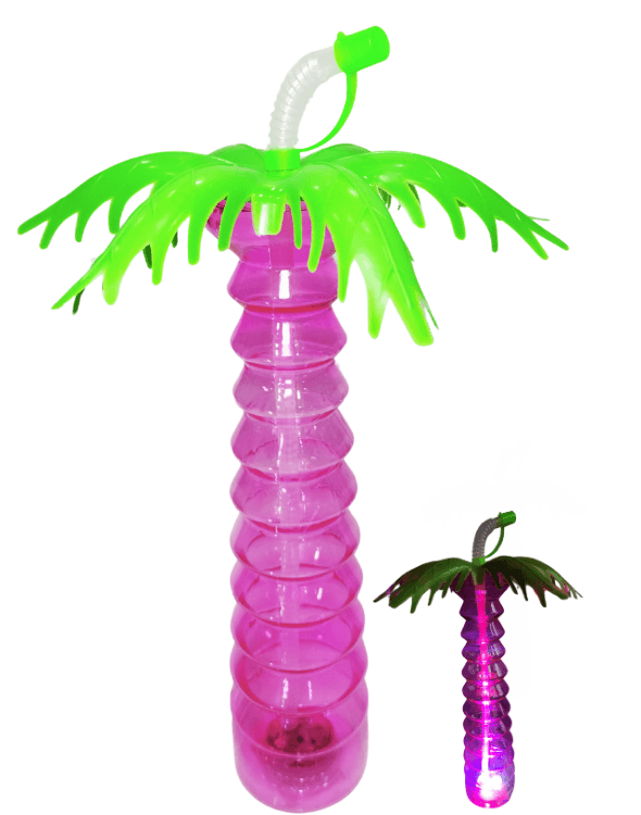Vaso Pitillo Palmera Anillo Grueso luces