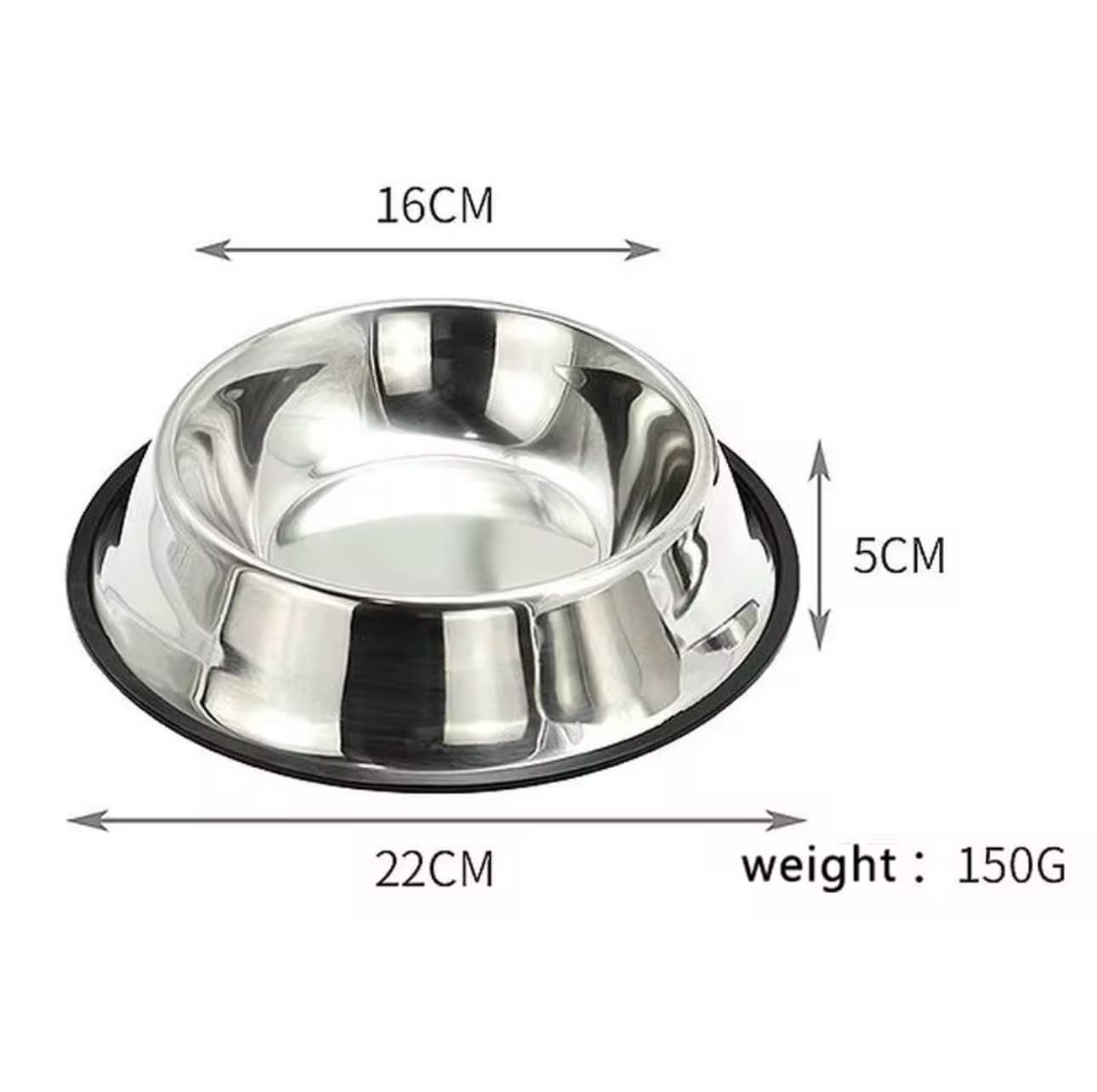 Comedero Plato Para Perros Gatos Acero M