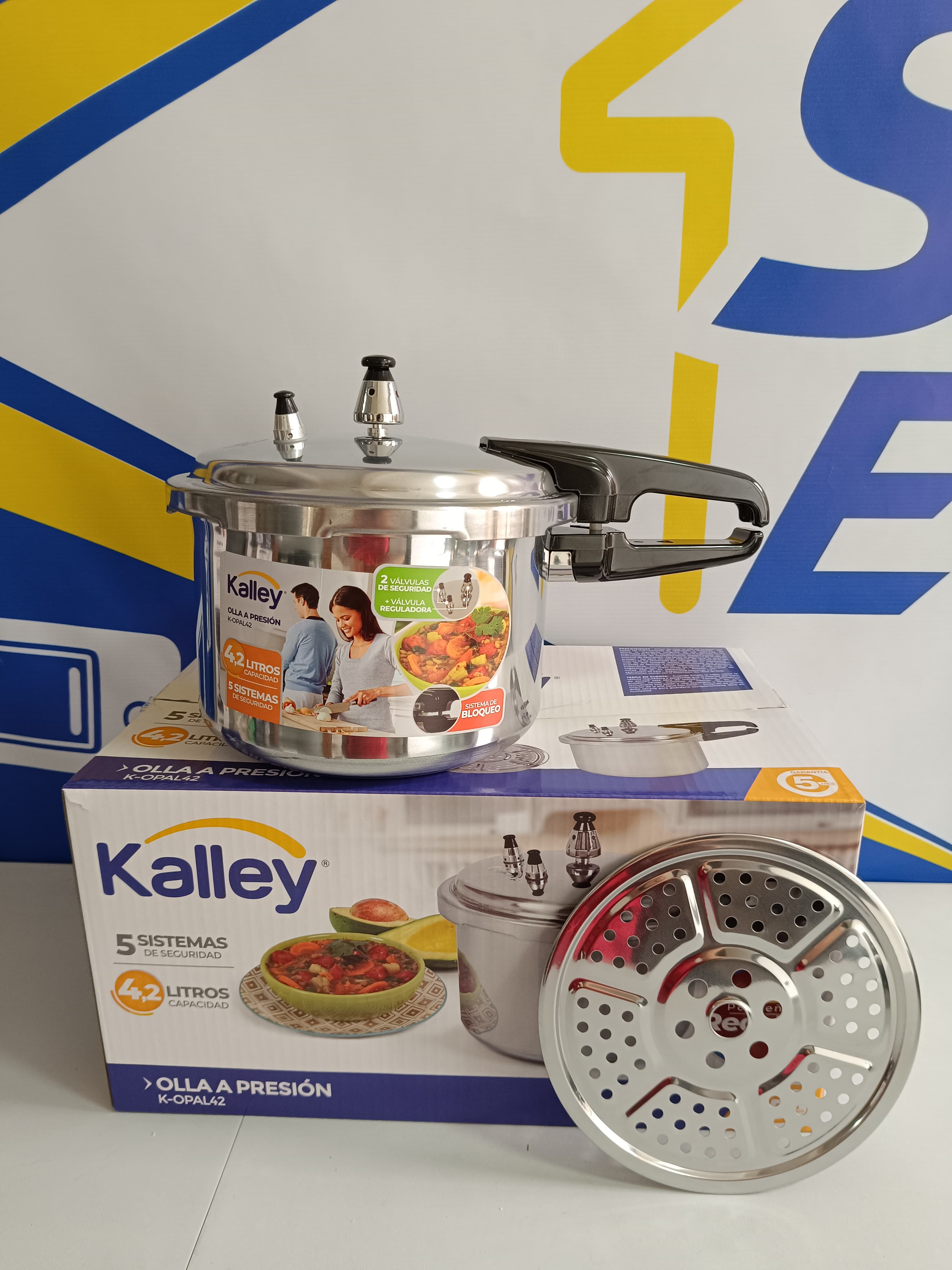 Olla presión aluminio kalley 4,2 litros