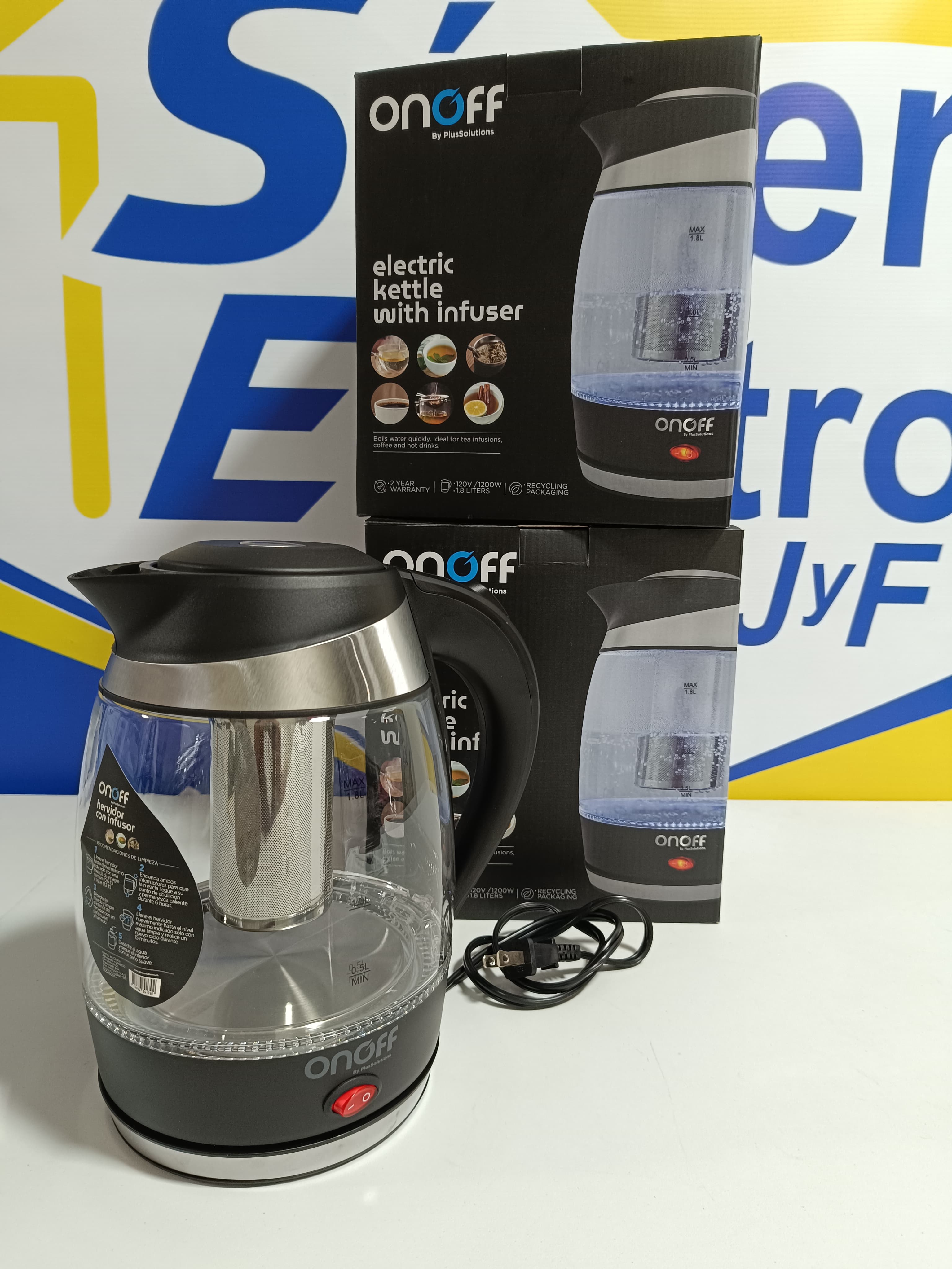 Hervidor agua tetera 1.8 litros onoff