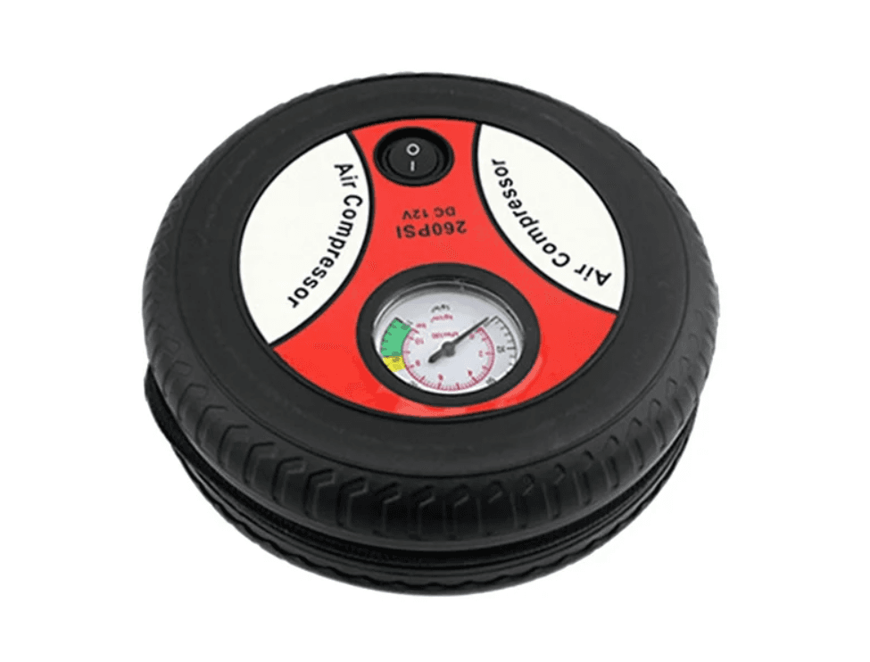 MINI COMPRESOR AIRE INFLADOR FORMA LLANT