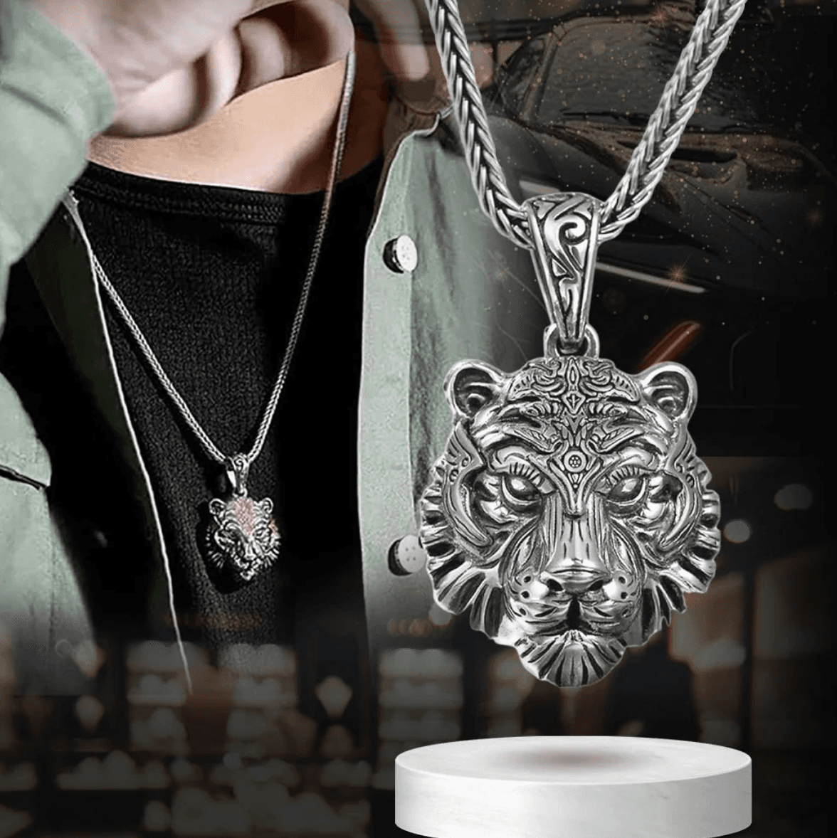Collar de tigre plata