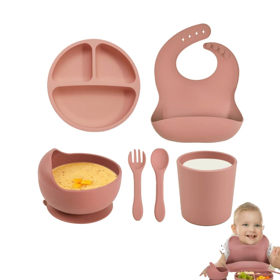 Set Vajilla Bebe En Silicona Kit Aliment