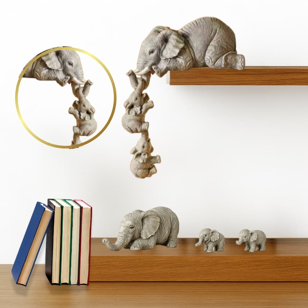 Decoracion Familia De 3 Elefantes Adorno