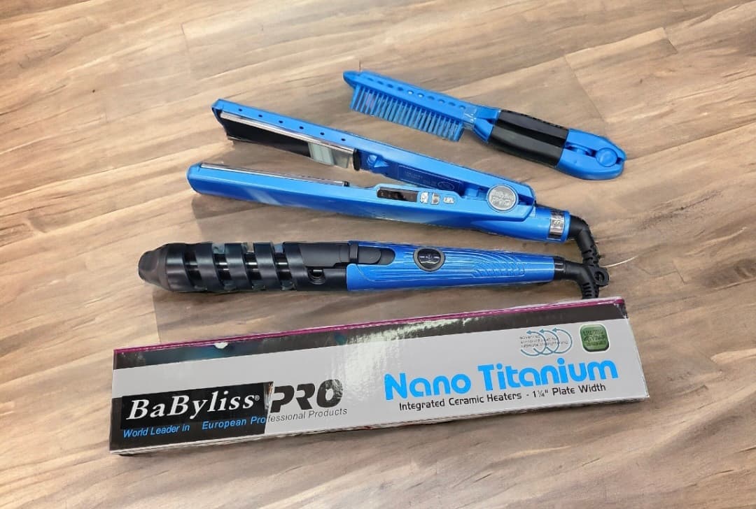 Combo plancha nano + rizador + cepillo