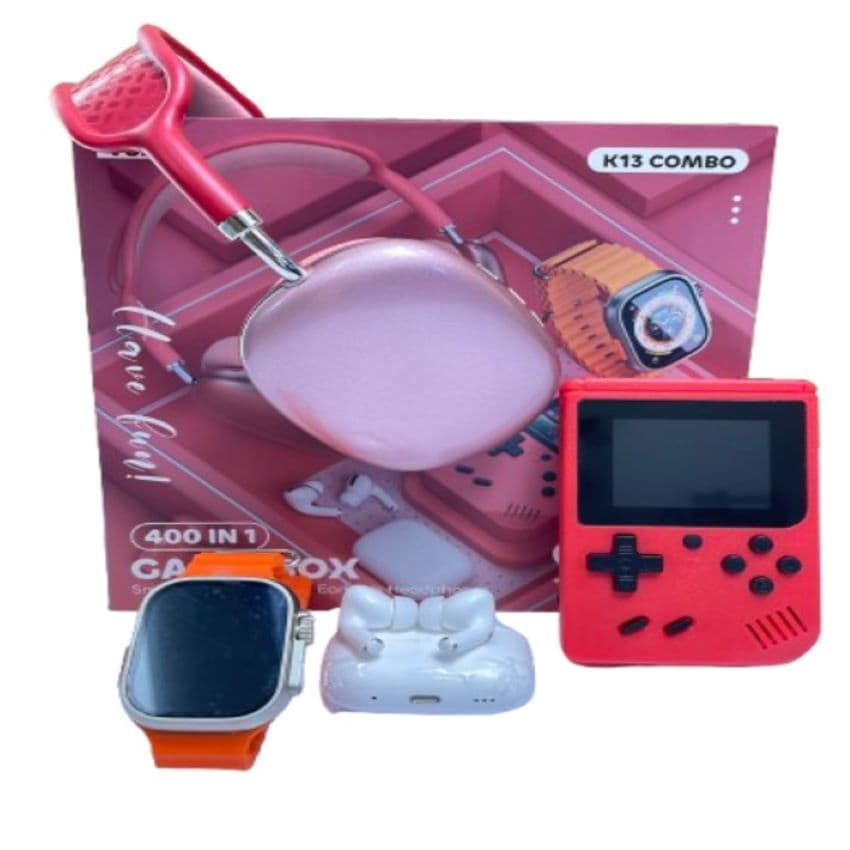 Combo K13 Smartwatch, AirPods, Game Boy