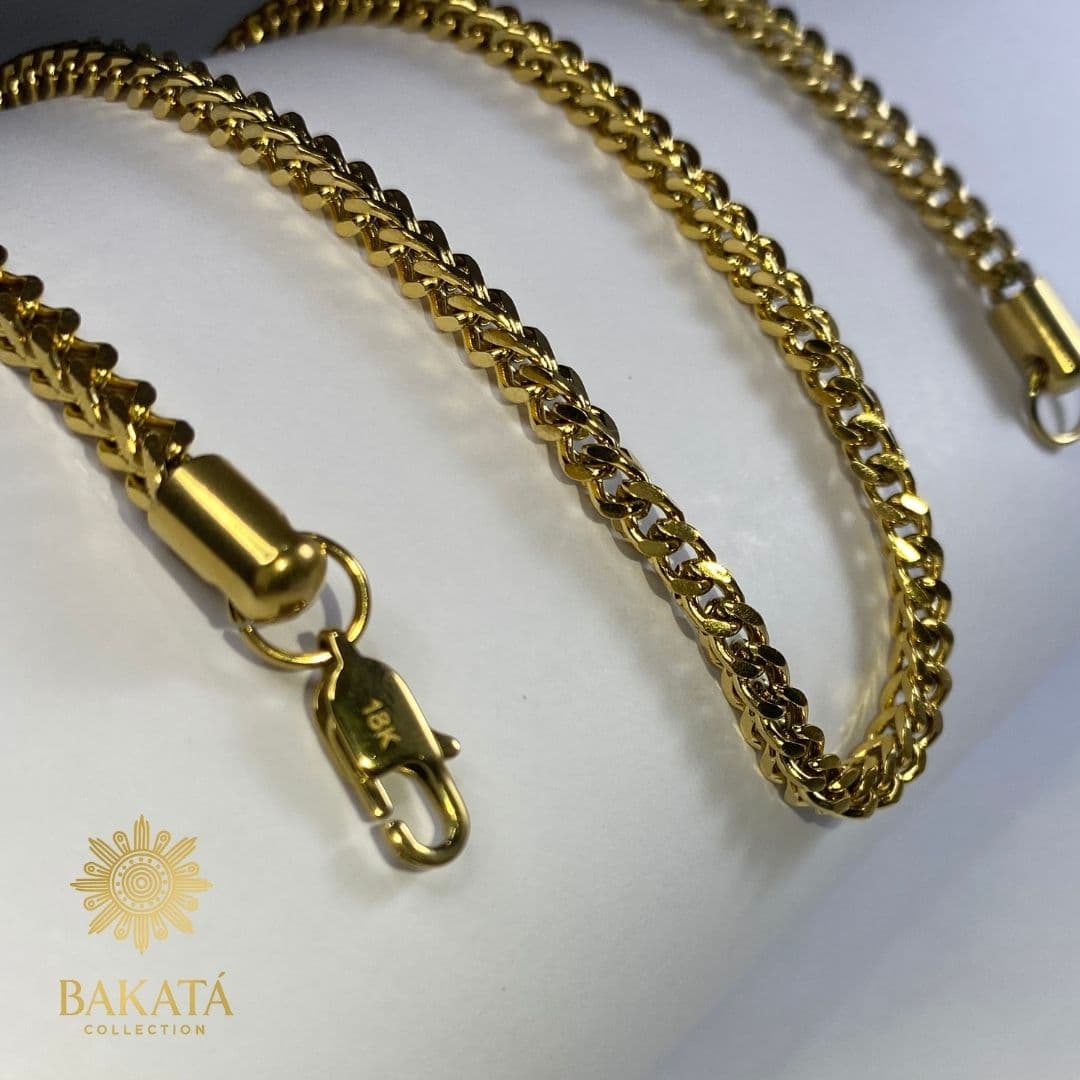CADENA  FRANCO ORO LAMINADO 3MM/45CM