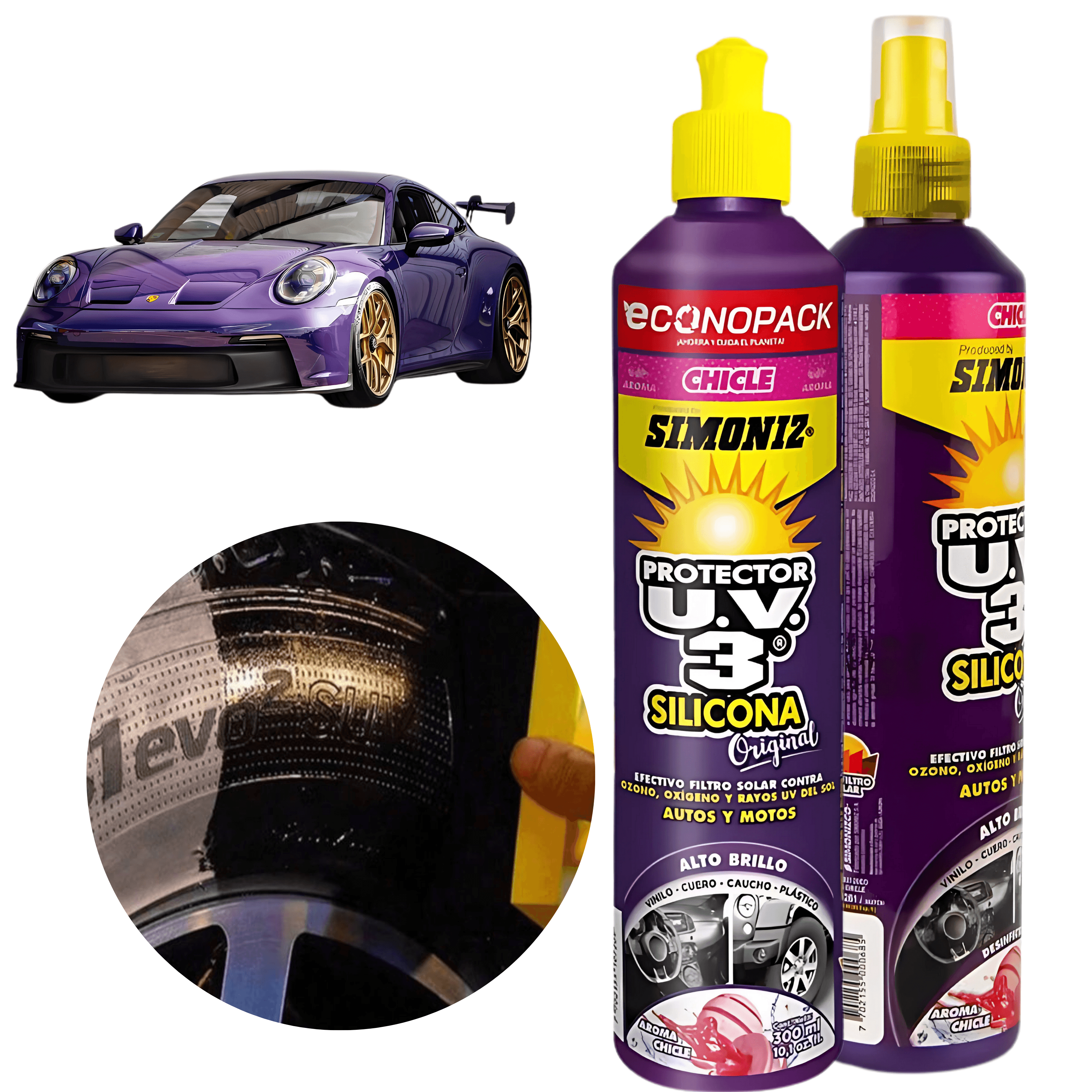 silicona protector uv3 carro moto 300ml