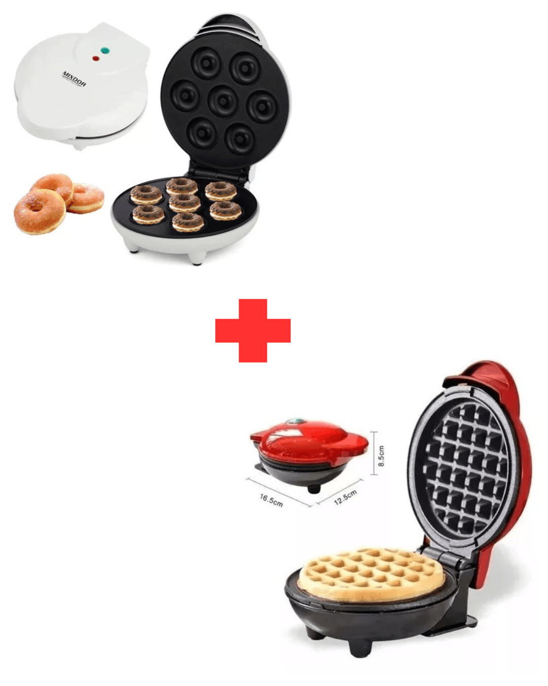 combo maquinas de donas 7 + mini waflera
