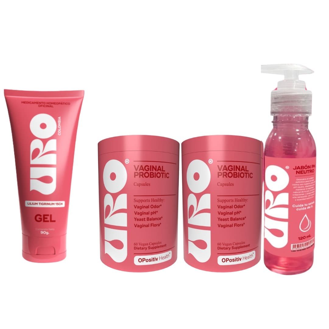 Combo URO  2 cap, jabon y gel